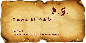 Medveczki Zekő névjegykártya